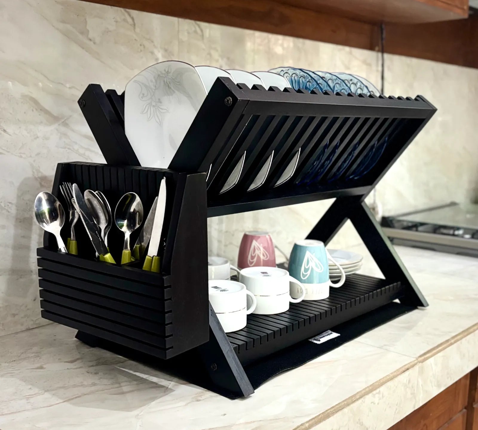Handmade Teak Versatile Dish Drying Rack