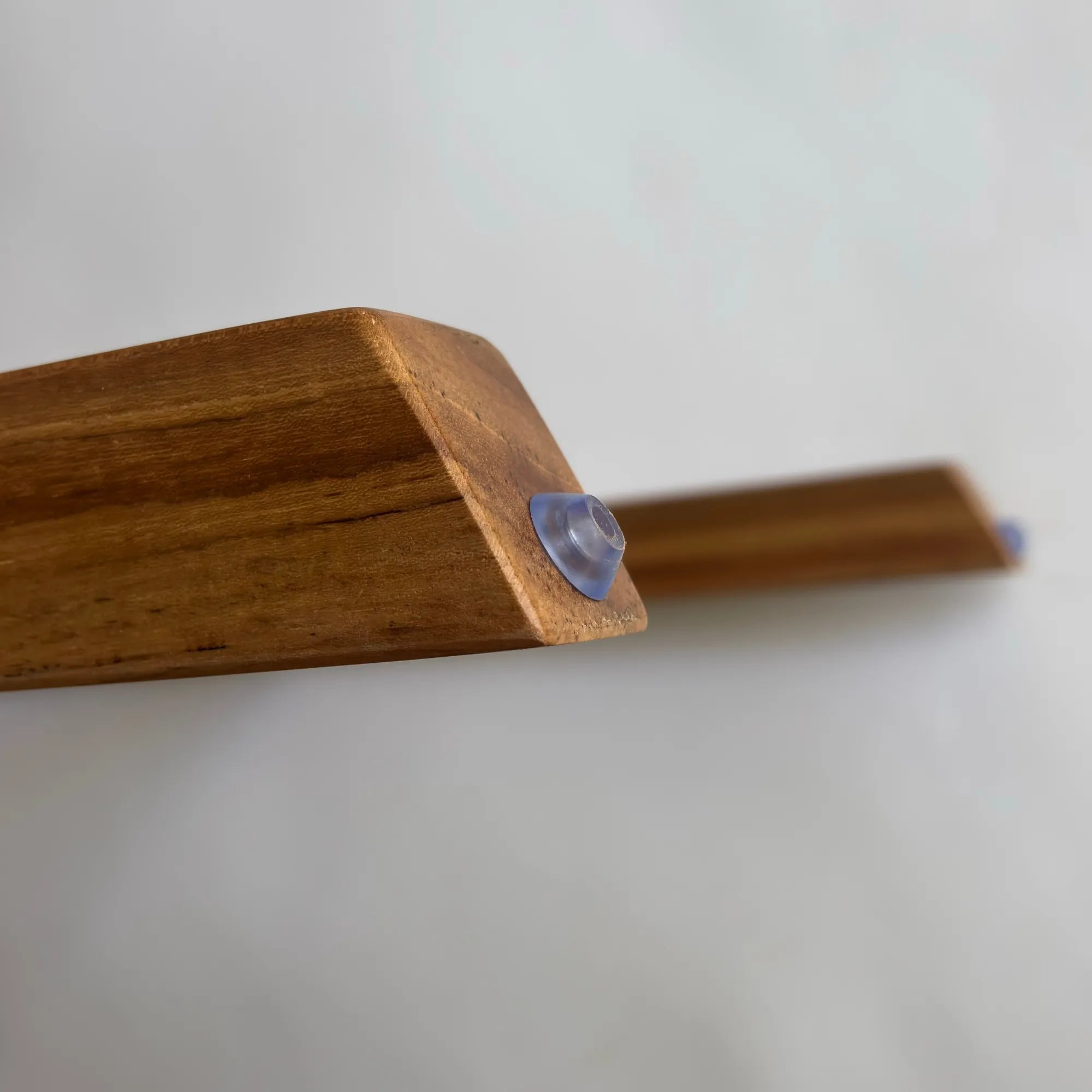 Teak towel ladder rack in natural finish for stylish bath organization