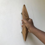 Unique teak door handle with an ergonomic design for stylish and functional home decor