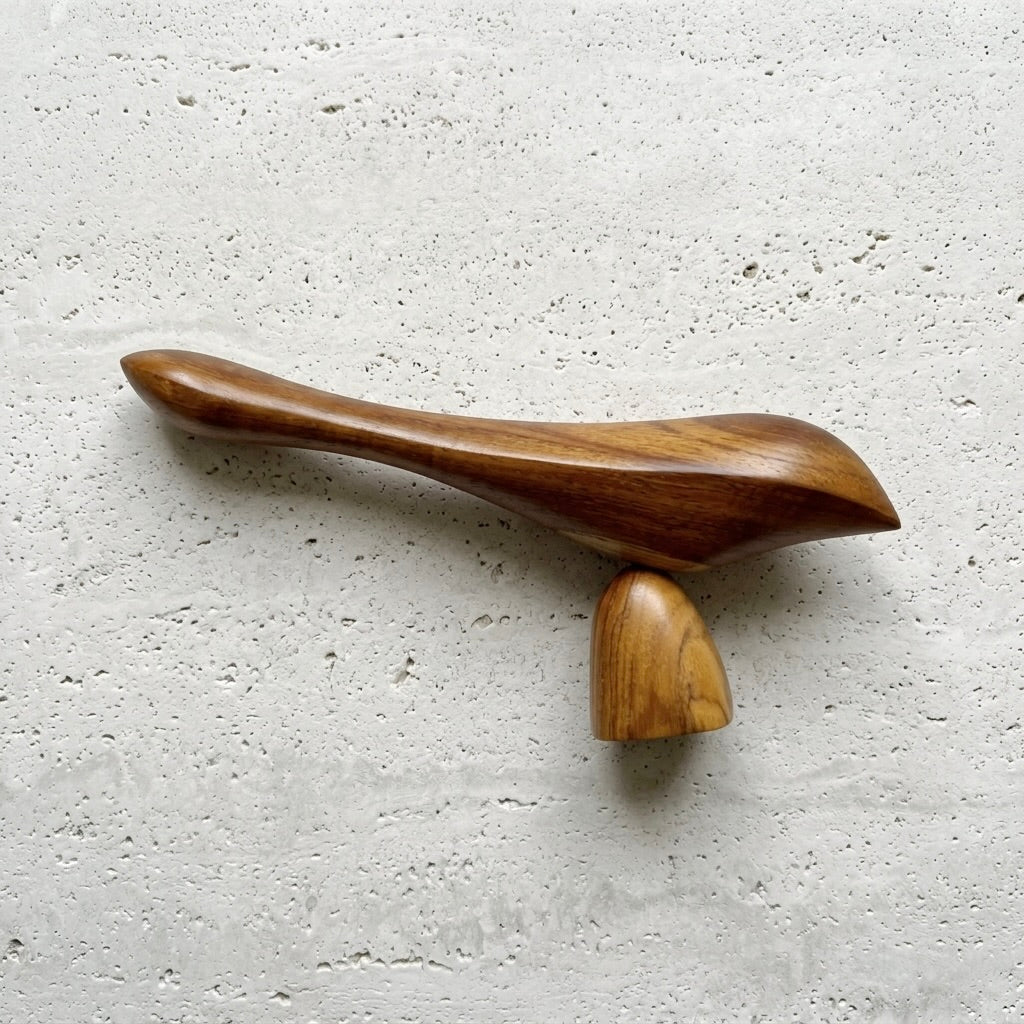 Teak wood bird sculpture in natural finish for decor