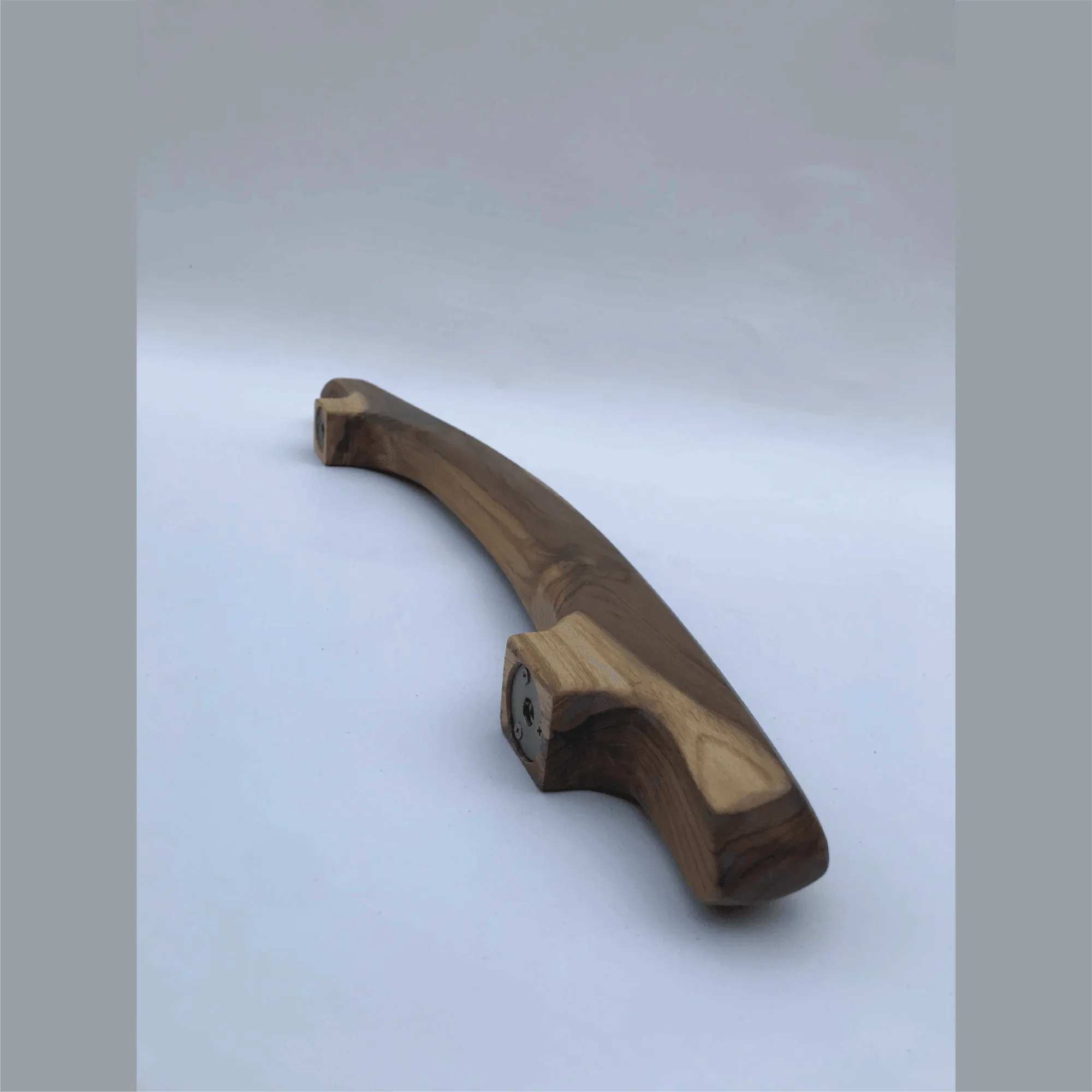 Wood Ceylon handmade teak door handle with smooth finish and natural wood grain pattern
