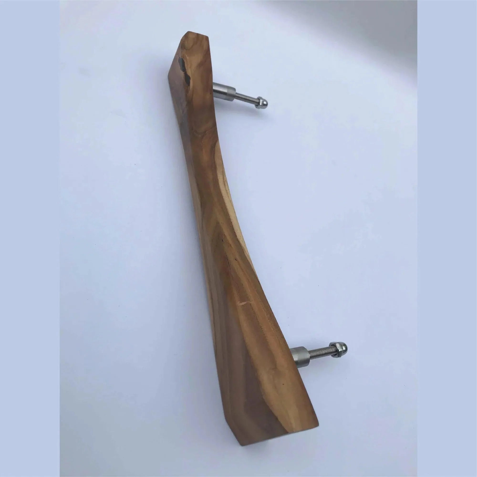 Wood Ceylon natural wood sliding door handle with metal mounts for elegant interior doors