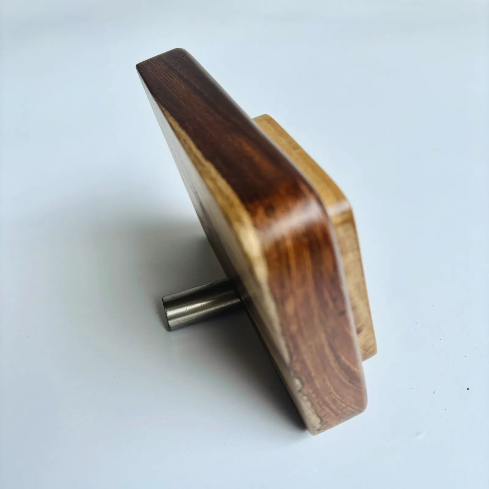 Wood Ceylon personalized qr code sign made of polished wood with metal stand