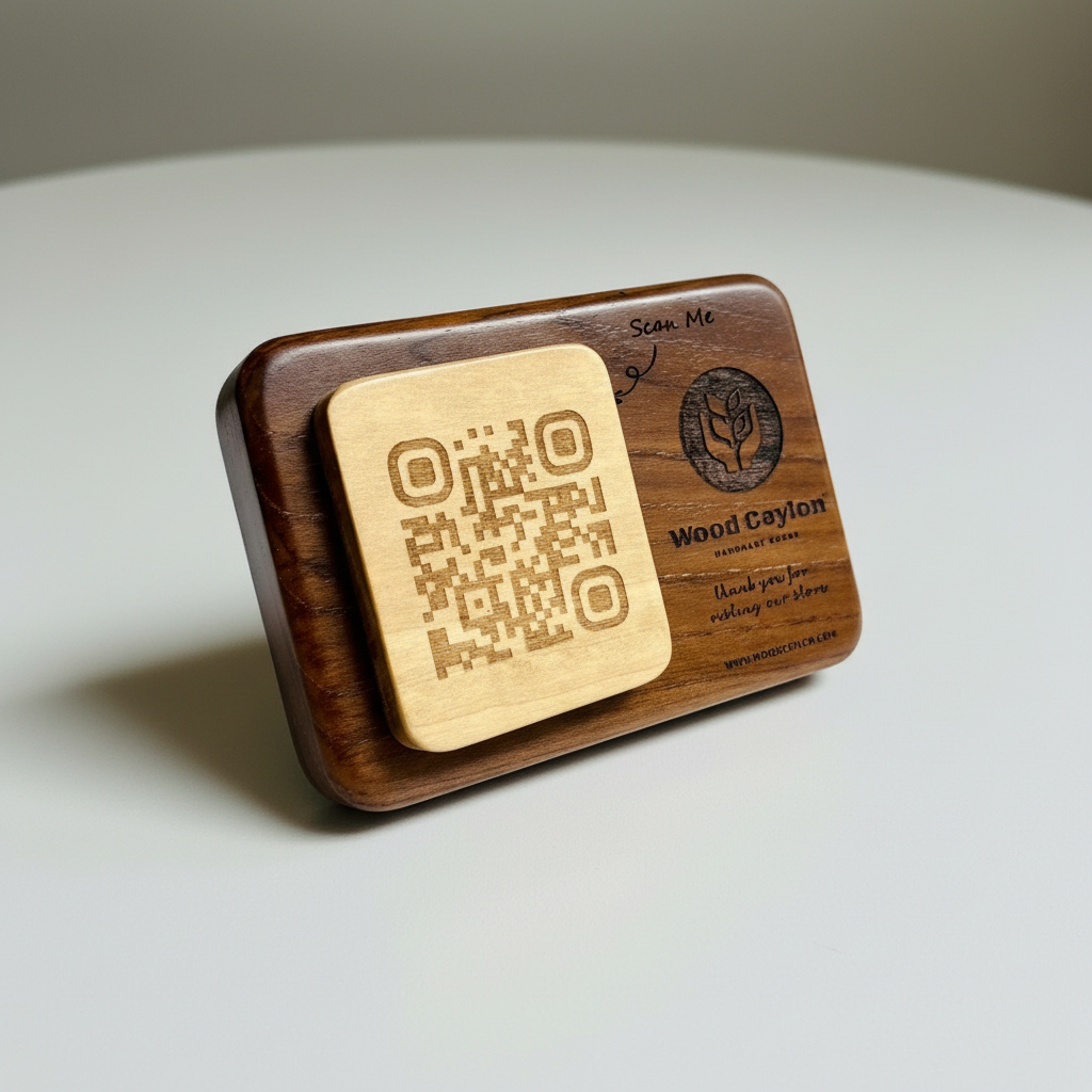 Solid Wood Personalized QR Code Sign