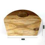 Unique Wooden Cactus Pot by Wood Ceylon with natural wood finish and circular planting area
