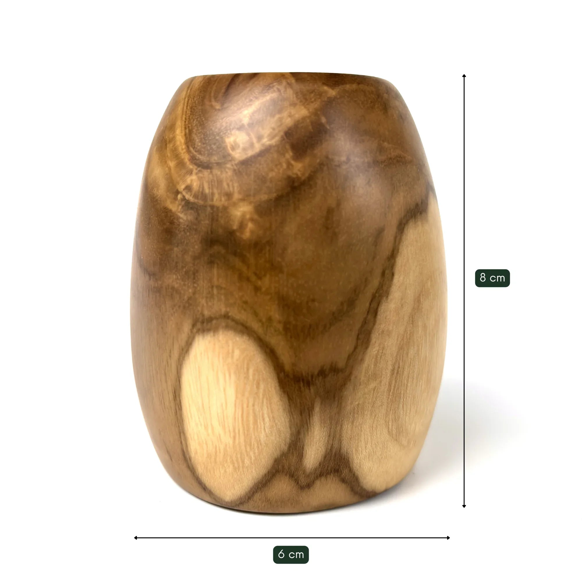 Wooden Cactus pot made of natural wood with a smooth finish and minimalistic design