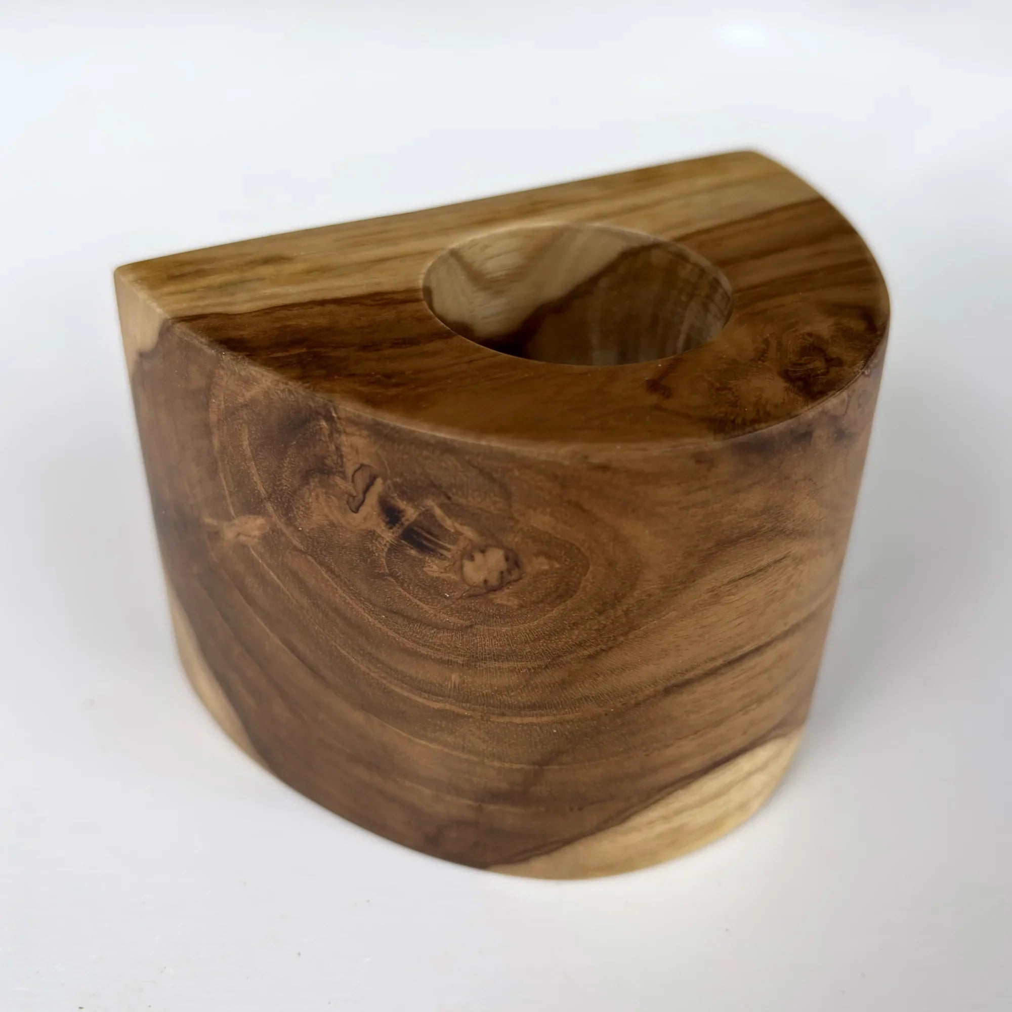 Handcrafted Wooden Cactus Pot in Natural Finish for Stylish Plant Displays