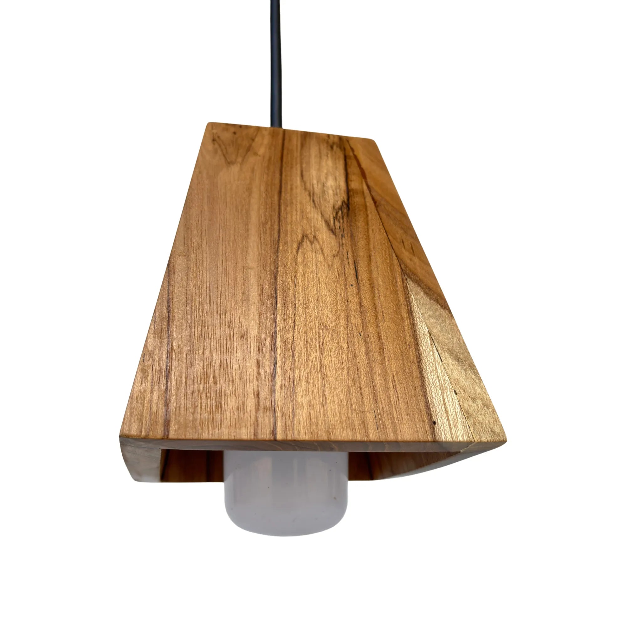 Wood Ceylon ceiling light cover made from natural wood with a sleek triangular design