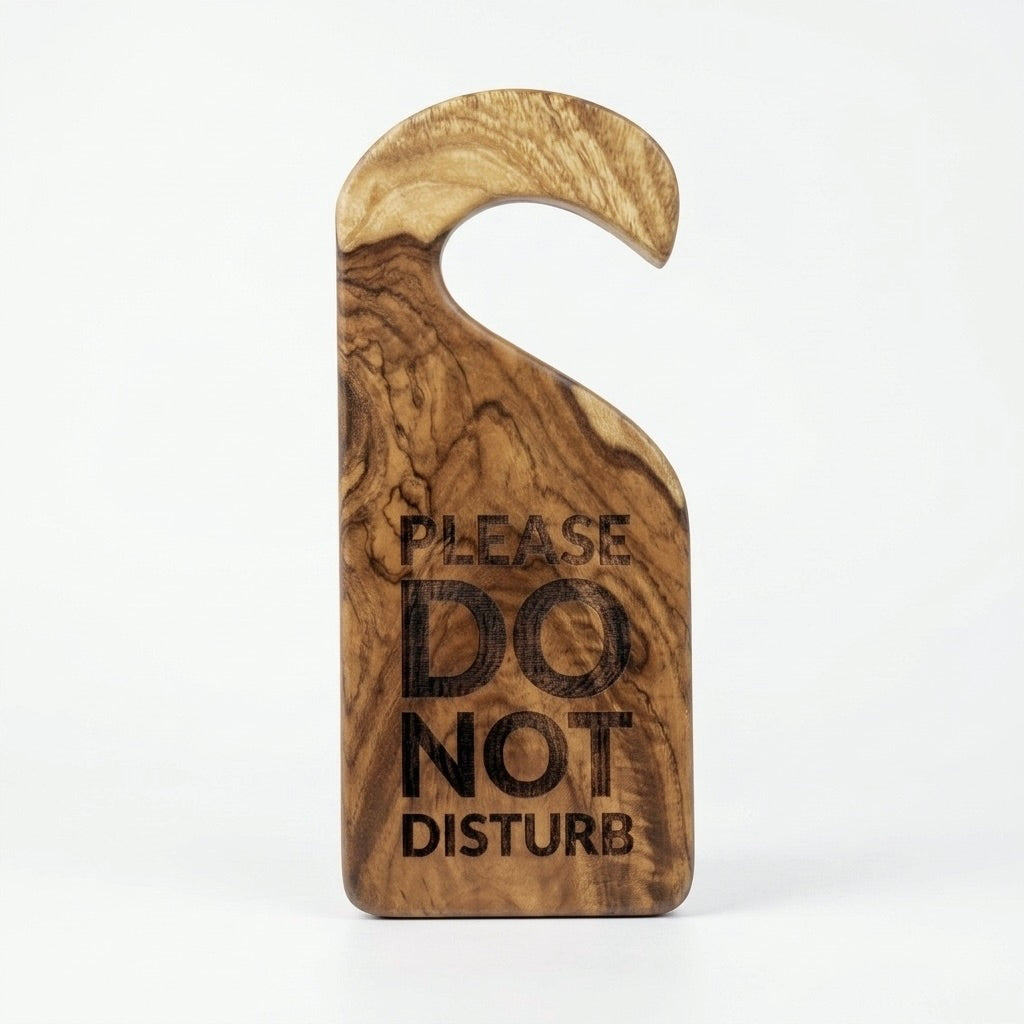 Wooden door sign hangers in teak with 'DO NOT DISTURB' message