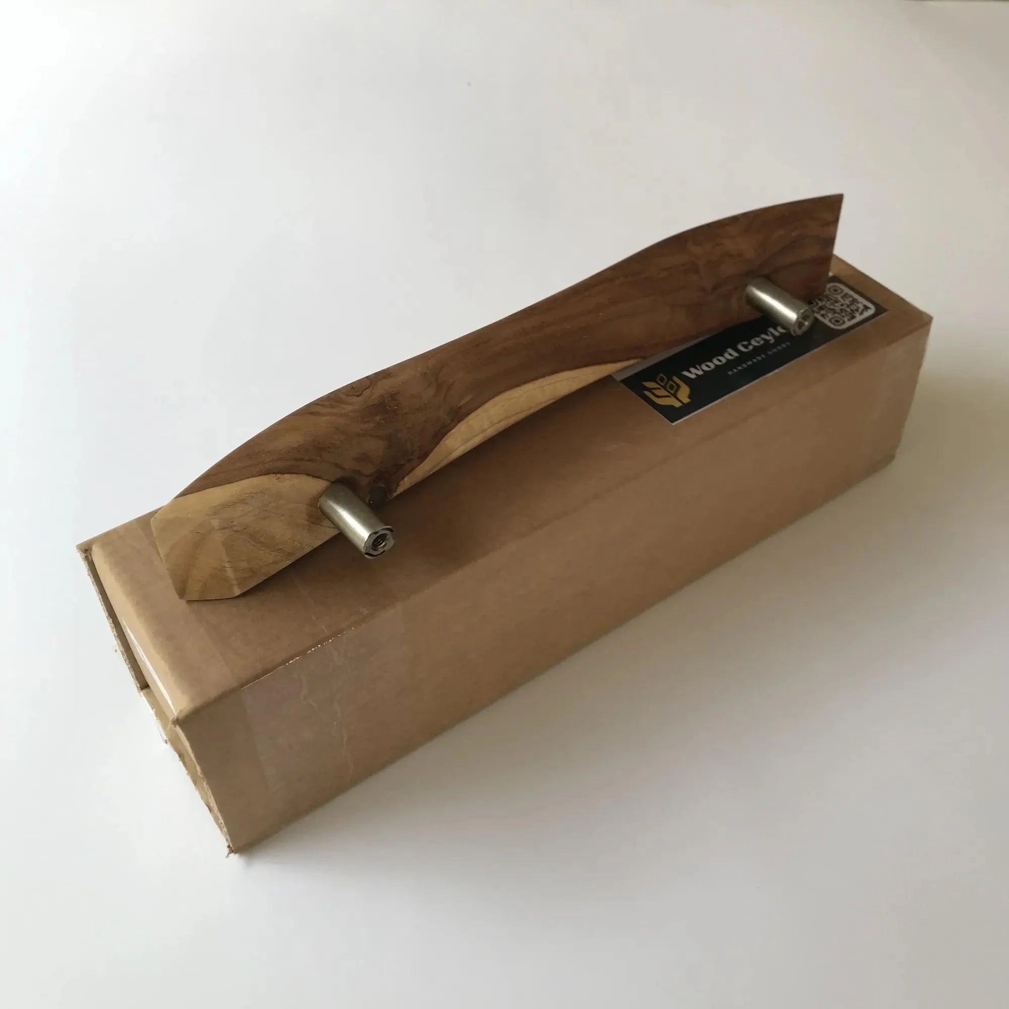 Wood Ceylon wooden front door pull handle showcasing natural wood finish and sleek design