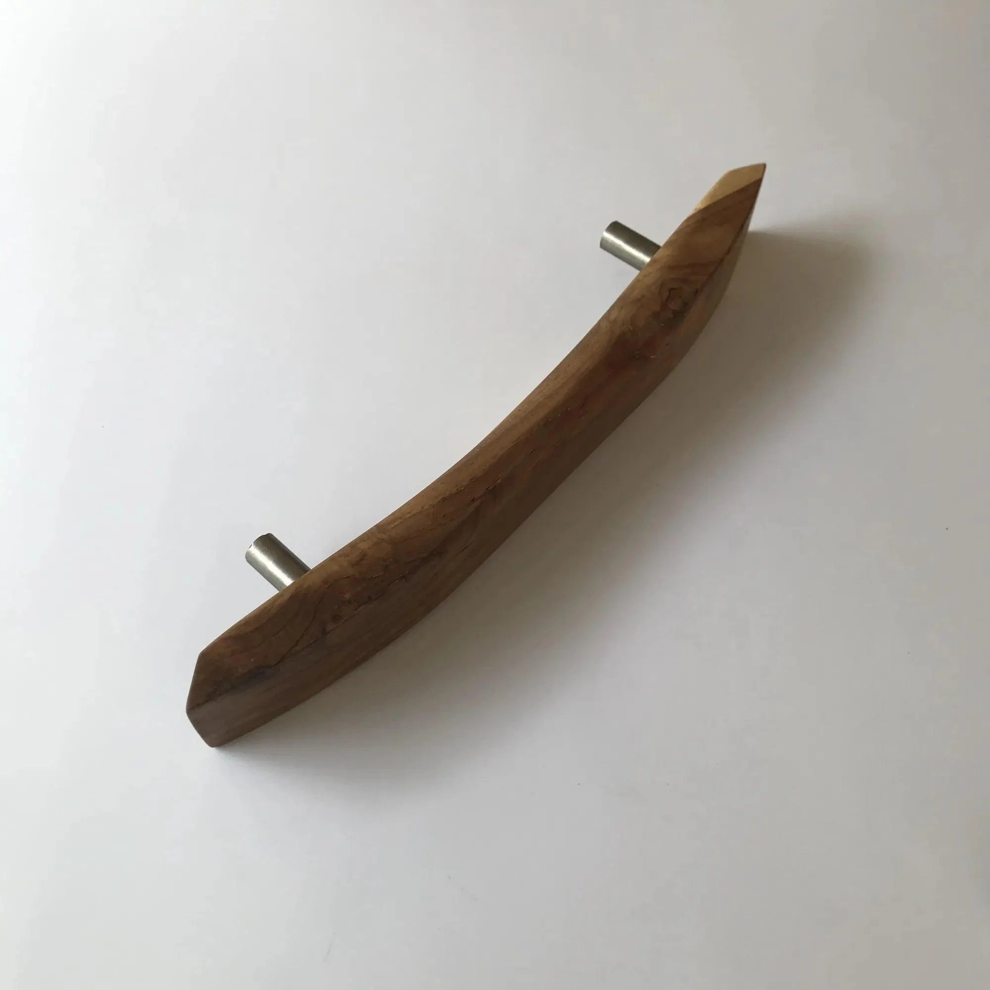 Elegant wooden front door pull handle made from premium wood with stainless steel fittings