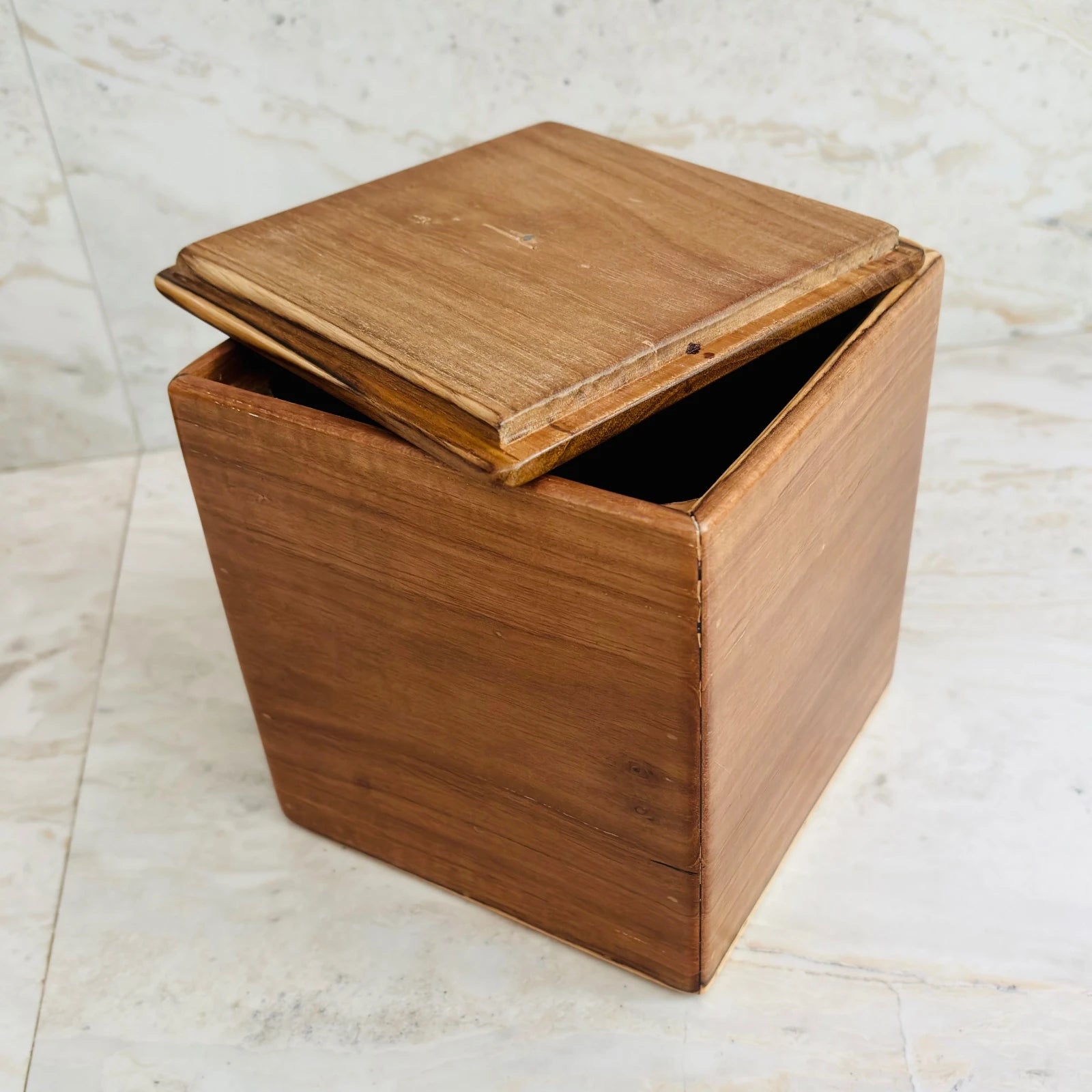Wood Ceylon wooden kitchen canister set of 3 with square design and removable lids