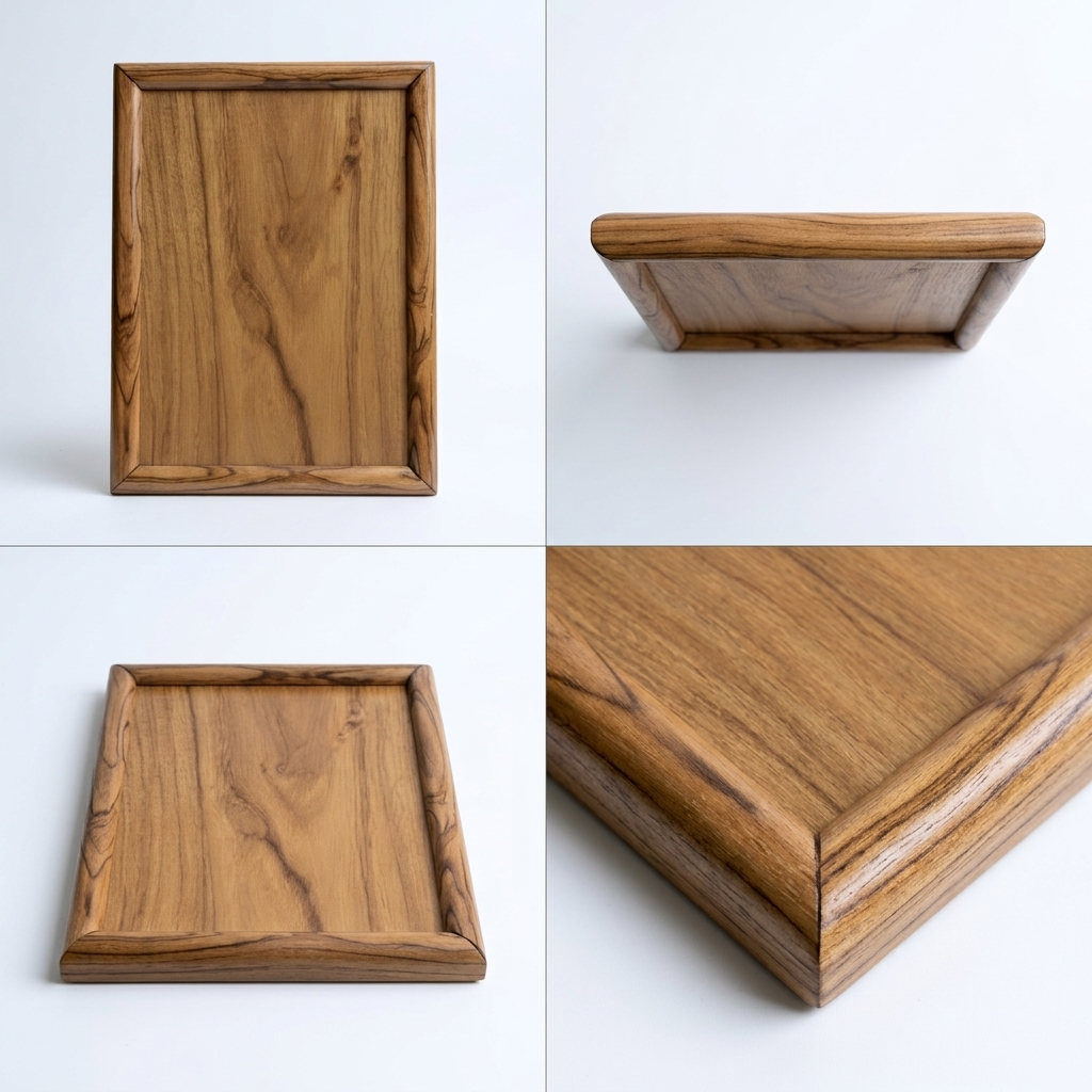Teak wooden menu board with a natural finish for displaying food items