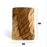 Wooden plant pot for succulents crafted from durable wood, measuring 8 cm in height and 6 cm in width