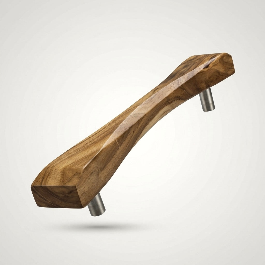 Teak wood sliding door pull handle with sleek design
