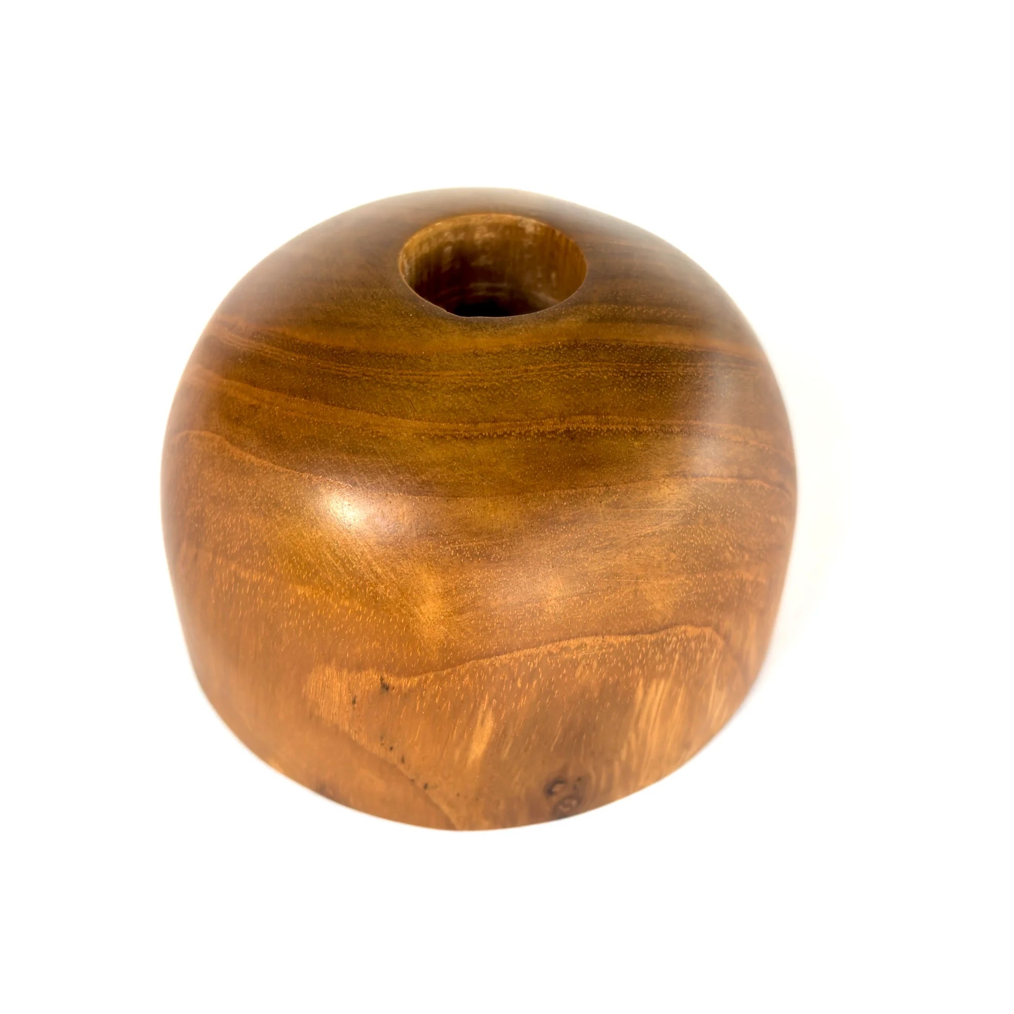 Handcrafted wooden test tube vase with a smooth finish for elegant floral displays