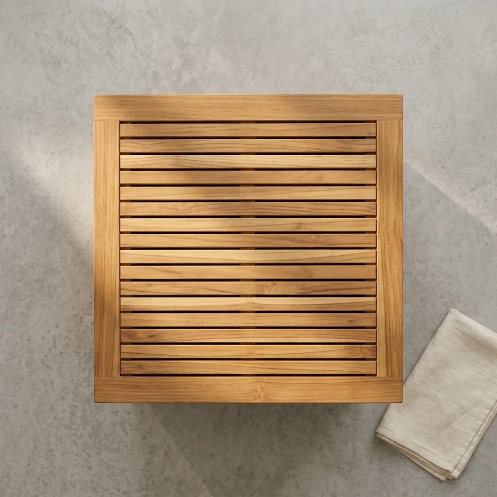 Eco-Friendly Teak Wooden Laundry Bin with Lid