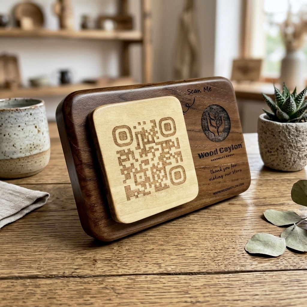 Solid Wood Personalized QR Code Sign